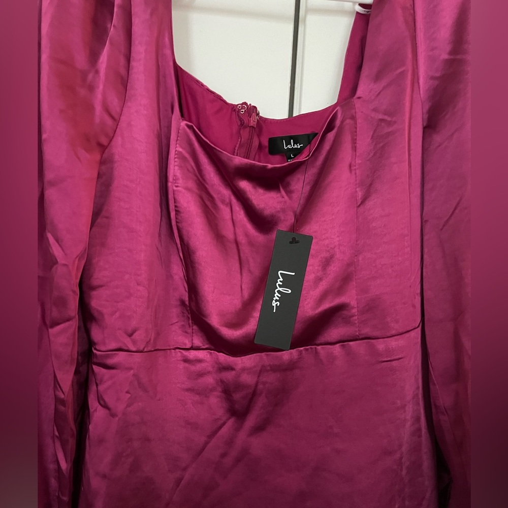 Lulus purple long sleeve sayin mini dress! NWT - Picture 6 of 6
